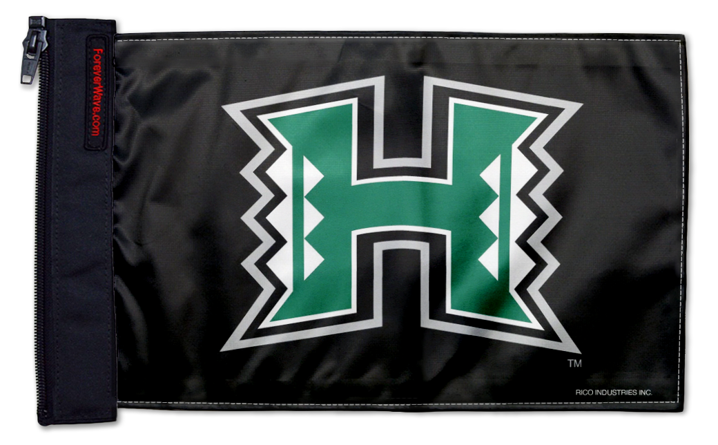 Hawaii Warriors 11"x17" Forever Wave Flag for Golf Carts